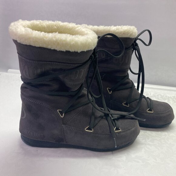 MOON BOOTS TECNICA GREY SUEDE BOOTS - Picture 9 of 10